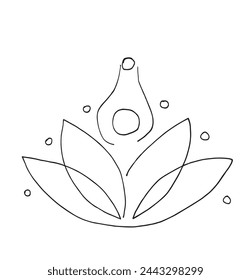 Outline illustration vector image of a  lotus flower.
Hand drawn artwork of a lotus logo.
Simple cute original logo.
Hand drawn vector illustration for posters.