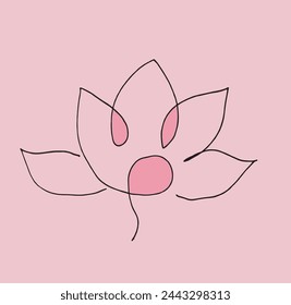 Outline illustration vector image of a  lotus flower.
Hand drawn artwork of a lotus logo.
Simple cute original logo.
Hand drawn vector illustration for posters.