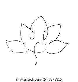 Outline illustration vector image of a  lotus flower.
Hand drawn artwork of a lotus logo.
Simple cute original logo.
Hand drawn vector illustration for posters.