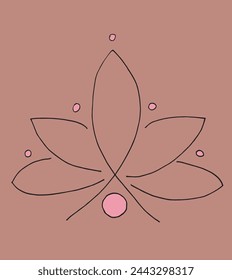 Outline illustration vector image of a  lotus flower.
Hand drawn artwork of a lotus logo.
Simple cute original logo.
Hand drawn vector illustration for posters.