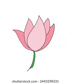 Outline illustration vector image of a  lotus flower.
Hand drawn artwork of a lotus logo.
Simple cute original logo.
Hand drawn vector illustration for posters.