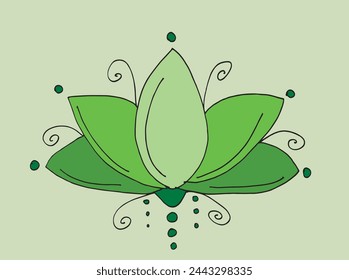 Outline illustration vector image of a  lotus flower.
Hand drawn artwork of a lotus logo.
Simple cute original logo.
Hand drawn vector illustration for posters.