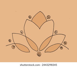 Outline illustration vector image of a  lotus flower.
Hand drawn artwork of a lotus logo.
Simple cute original logo.
Hand drawn vector illustration for posters.