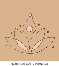 Outline illustration vector image of a  lotus flower.
Hand drawn artwork of a lotus logo.
Simple cute original logo.
Hand drawn vector illustration for posters.