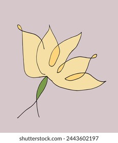 Outline illustration vector image of a  lotus flower.
Hand drawn artwork of a lotus logo.
Simple cute original logo.
Hand drawn vector illustration for posters.