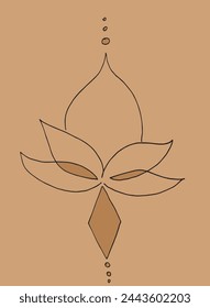 Outline illustration vector image of a  lotus flower.
Hand drawn artwork of a lotus logo.
Simple cute original logo.
Hand drawn vector illustration for posters.