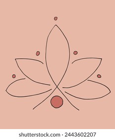 Outline illustration vector image of a  lotus flower.
Hand drawn artwork of a lotus logo.
Simple cute original logo.
Hand drawn vector illustration for posters.