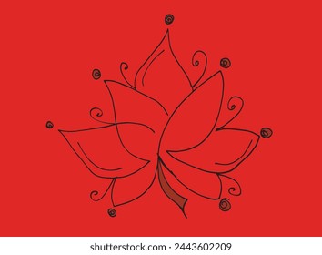 Outline illustration vector image of a  lotus flower.
Hand drawn artwork of a lotus logo.
Simple cute original logo.
Hand drawn vector illustration for posters.