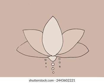 Outline illustration vector image of a  lotus flower.
Hand drawn artwork of a lotus logo.
Simple cute original logo.
Hand drawn vector illustration for posters.