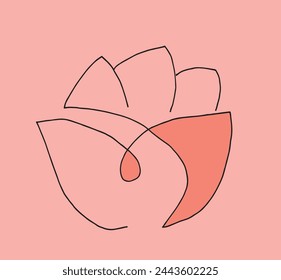 Outline illustration vector image of a  lotus flower.
Hand drawn artwork of a lotus logo.
Simple cute original logo.
Hand drawn vector illustration for posters.