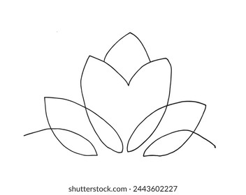 Outline illustration vector image of a  lotus flower.
Hand drawn artwork of a lotus logo.
Simple cute original logo.
Hand drawn vector illustration for posters.