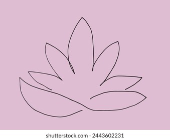 Outline illustration vector image of a  lotus flower.
Hand drawn artwork of a lotus logo.
Simple cute original logo.
Hand drawn vector illustration for posters.