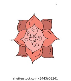 Outline illustration vector image of a  lotus flower.
Hand drawn artwork of a lotus logo.
Simple cute original logo.
Hand drawn vector illustration for posters.