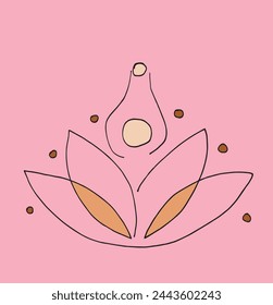 Outline illustration vector image of a  lotus flower.
Hand drawn artwork of a lotus logo.
Simple cute original logo.
Hand drawn vector illustration for posters.