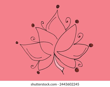 Outline illustration vector image of a  lotus flower.
Hand drawn artwork of a lotus logo.
Simple cute original logo.
Hand drawn vector illustration for posters.