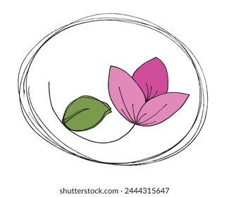 Outline illustration vector image of a  lotus flower.
Hand drawn artwork of a lotus logo.
Simple cute original logo.
Hand drawn vector illustration for posters.