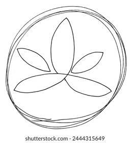 Outline illustration vector image of a  lotus flower.
Hand drawn artwork of a lotus logo.
Simple cute original logo.
Hand drawn vector illustration for posters.