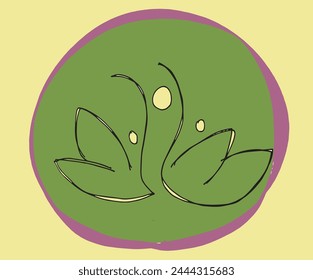 Outline illustration vector image of a  lotus flower.
Hand drawn artwork of a lotus logo.
Simple cute original logo.
Hand drawn vector illustration for posters.