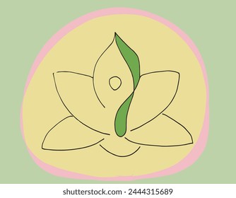 Outline illustration vector image of a  lotus flower.
Hand drawn artwork of a lotus logo.
Simple cute original logo.
Hand drawn vector illustration for posters.