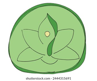 Outline illustration vector image of a  lotus flower.
Hand drawn artwork of a lotus logo.
Simple cute original logo.
Hand drawn vector illustration for posters.