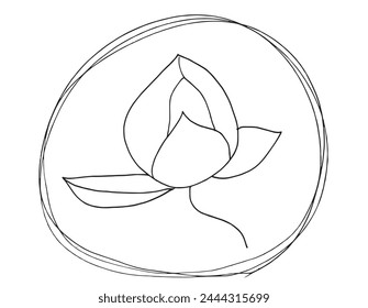 Outline illustration vector image of a  lotus flower.
Hand drawn artwork of a lotus logo.
Simple cute original logo.
Hand drawn vector illustration for posters.