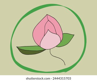 Outline illustration vector image of a  lotus flower.
Hand drawn artwork of a lotus logo.
Simple cute original logo.
Hand drawn vector illustration for posters.