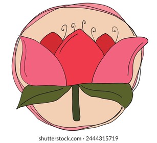 Outline illustration vector image of a  lotus flower.
Hand drawn artwork of a lotus logo.
Simple cute original logo.
Hand drawn vector illustration for posters.