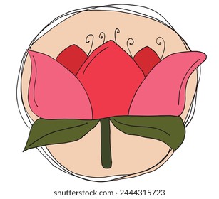 Outline illustration vector image of a  lotus flower.
Hand drawn artwork of a lotus logo.
Simple cute original logo.
Hand drawn vector illustration for posters.