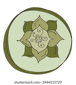 Outline illustration vector image of a  lotus flower.
Hand drawn artwork of a lotus logo.
Simple cute original logo.
Hand drawn vector illustration for posters.