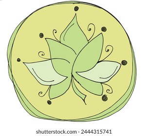 Outline illustration vector image of a  lotus flower.
Hand drawn artwork of a lotus logo.
Simple cute original logo.
Hand drawn vector illustration for posters.