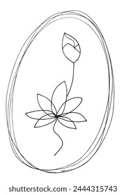 Outline illustration vector image of a  lotus flower.
Hand drawn artwork of a lotus logo.
Simple cute original logo.
Hand drawn vector illustration for posters.