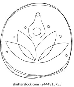 Outline illustration vector image of a  lotus flower.
Hand drawn artwork of a lotus logo.
Simple cute original logo.
Hand drawn vector illustration for posters.