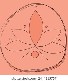 Outline illustration vector image of a  lotus flower.
Hand drawn artwork of a lotus logo.
Simple cute original logo.
Hand drawn vector illustration for posters.