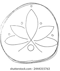 Outline illustration vector image of a  lotus flower.
Hand drawn artwork of a lotus logo.
Simple cute original logo.
Hand drawn vector illustration for posters.