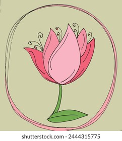 Outline illustration vector image of a  lotus flower.
Hand drawn artwork of a lotus logo.
Simple cute original logo.
Hand drawn vector illustration for posters.