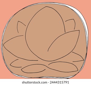 Outline illustration vector image of a  lotus flower.
Hand drawn artwork of a lotus logo.
Simple cute original logo.
Hand drawn vector illustration for posters.