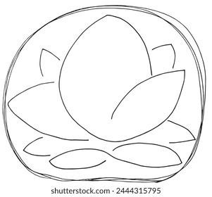 Outline illustration vector image of a  lotus flower.
Hand drawn artwork of a lotus logo.
Simple cute original logo.
Hand drawn vector illustration for posters.