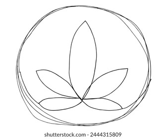 Outline illustration vector image of a  lotus flower.
Hand drawn artwork of a lotus logo.
Simple cute original logo.
Hand drawn vector illustration for posters.