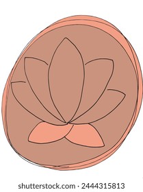 Outline illustration vector image of a  lotus flower.
Hand drawn artwork of a lotus logo.
Simple cute original logo.
Hand drawn vector illustration for posters.