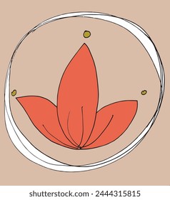 Outline illustration vector image of a  lotus flower.
Hand drawn artwork of a lotus logo.
Simple cute original logo.
Hand drawn vector illustration for posters.