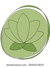 Outline illustration vector image of a  lotus flower.
Hand drawn artwork of a lotus logo.
Simple cute original logo.
Hand drawn vector illustration for posters.