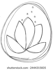 Outline illustration vector image of a  lotus flower.
Hand drawn artwork of a lotus logo.
Simple cute original logo.
Hand drawn vector illustration for posters.