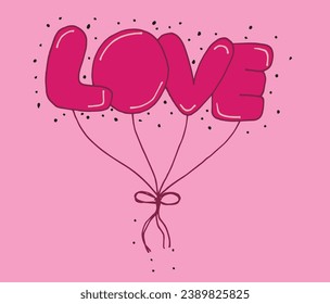 Outline illustration vector image of a love words.
Hand drawn artwork of woman letter love. 
Simple cute original logo.
Hand drawn vector illustration for posters, cards, t-shirts.