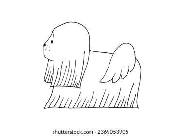 Outline illustration vector image of a maltese.
Hand drawn artwork of a maltese dog. 
Simple cute original logo.
Hand drawn vector illustration for posters, cards, t-shirts.