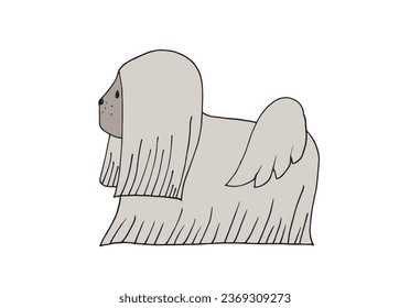 Outline illustration vector image of a maltese.
Hand drawn artwork of a maltese dog. 
Simple cute original logo.
Hand drawn vector illustration for posters, cards, t-shirts.