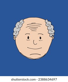 Outline illustration vector image of a man face.
Hand drawn artwork of male face silhouette. 
Simple cute original logo.
Hand drawn vector illustration for posters, cards, t-shirts.