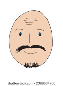 Ilustración de esquema de imagen vectorial de una cara de hombre.
Obra de arte a mano de silueta de cara masculina. 
Simple y lindo logo original.
Ilustración vectorial dibujada a mano para afiches, tarjetas, camisetas.
