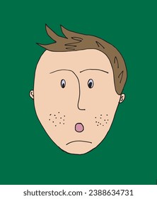 Outline illustration vector image of a man face.
Hand drawn artwork of male face silhouette. 
Simple cute original logo.
Hand drawn vector illustration for posters, cards, t-shirts.