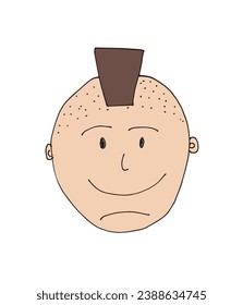 Ilustración de esquema de imagen vectorial de una cara de hombre.
Obra de arte a mano de silueta de cara masculina. 
Simple y lindo logo original.
Ilustración vectorial dibujada a mano para afiches, tarjetas, camisetas.