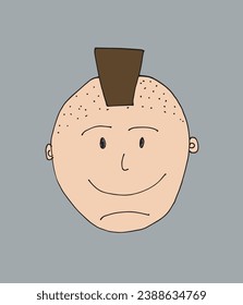 Ilustración de esquema de imagen vectorial de una cara de hombre.
Obra de arte a mano de silueta de cara masculina. 
Simple y lindo logo original.
Ilustración vectorial dibujada a mano para afiches, tarjetas, camisetas.
